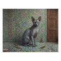 Grey Odd-Eyed Sphynx Mosaic Tile Palace Jigsaw Puzzle