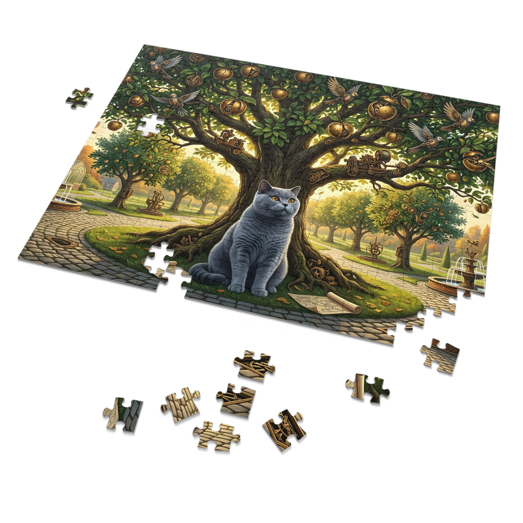 British Shorthair Steampunk Clockwork Apple Tree Jigsaw Puzzle