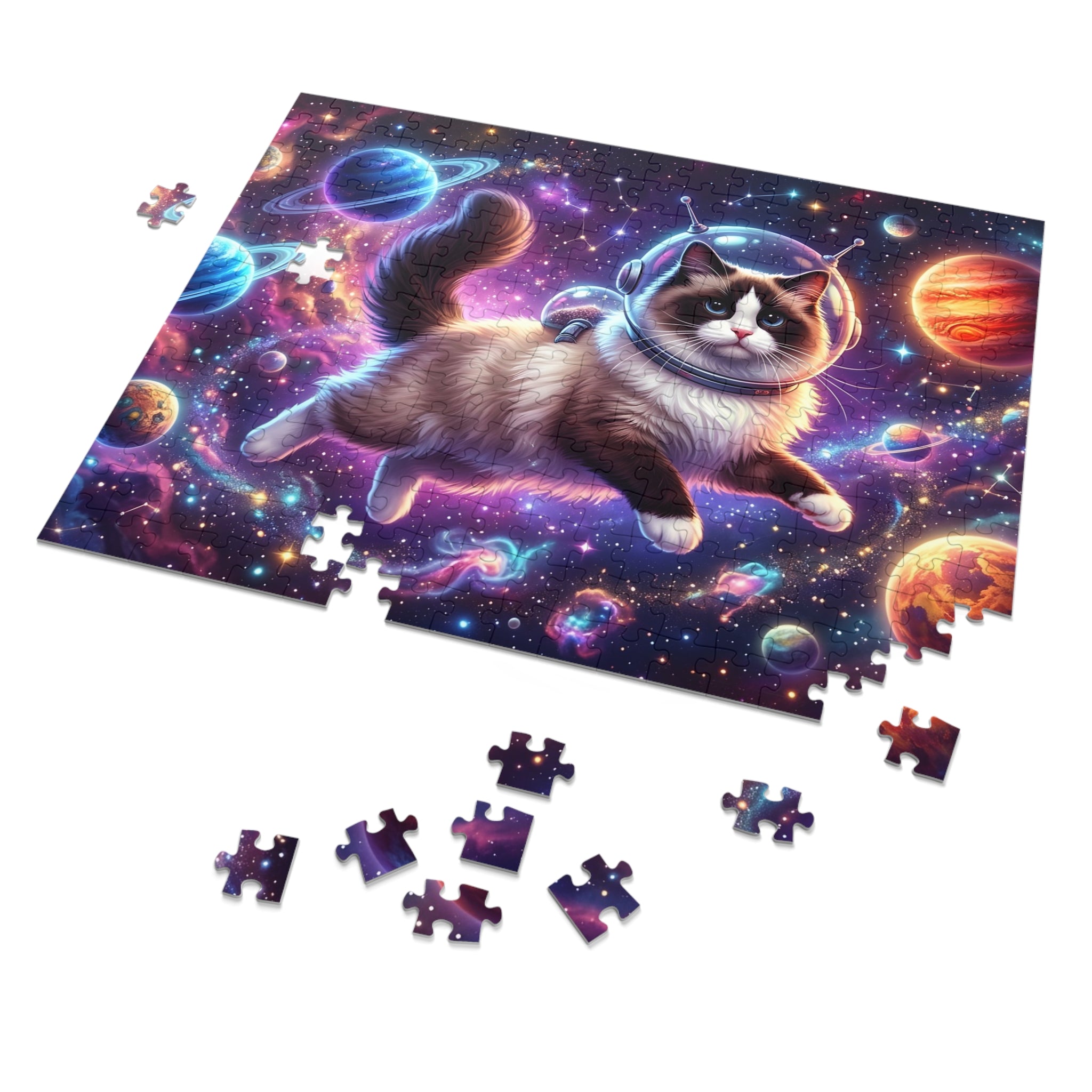 Seal Bicolor Ragdoll Astronaut Outer Space Jigsaw Puzzle