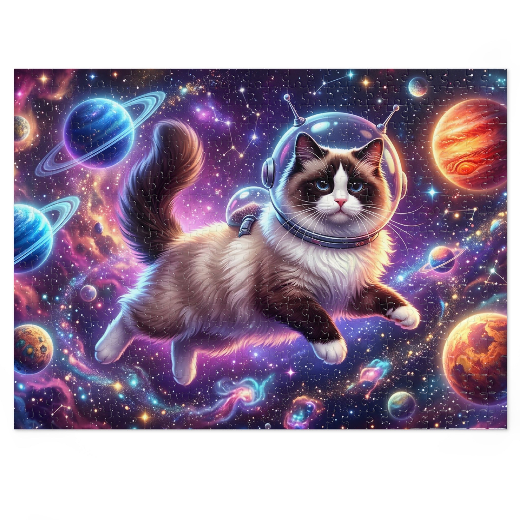 Seal Bicolor Ragdoll Astronaut Outer Space Jigsaw Puzzle