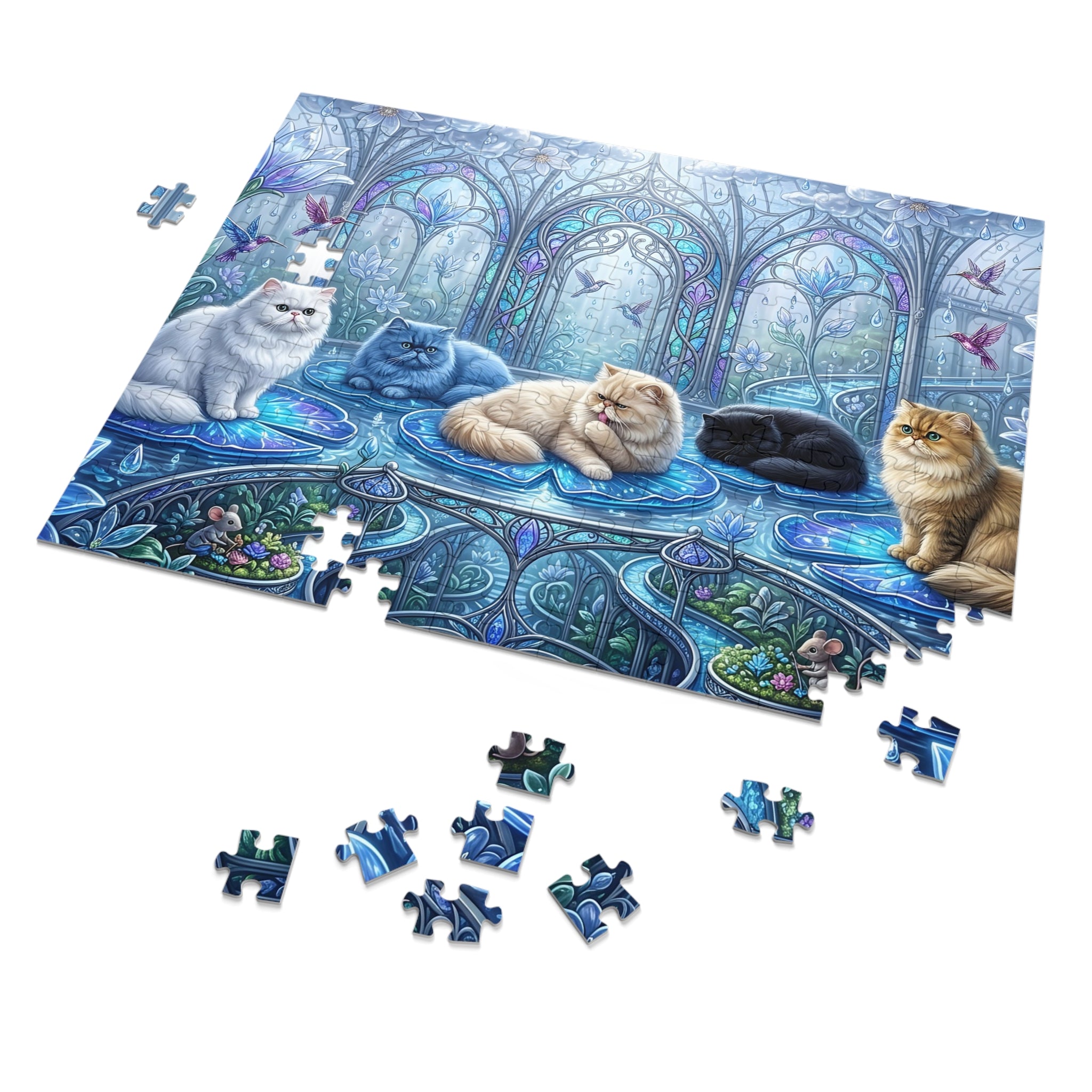 Persian Cat Stained Glass Sanctuary Jigsaw Puzzle