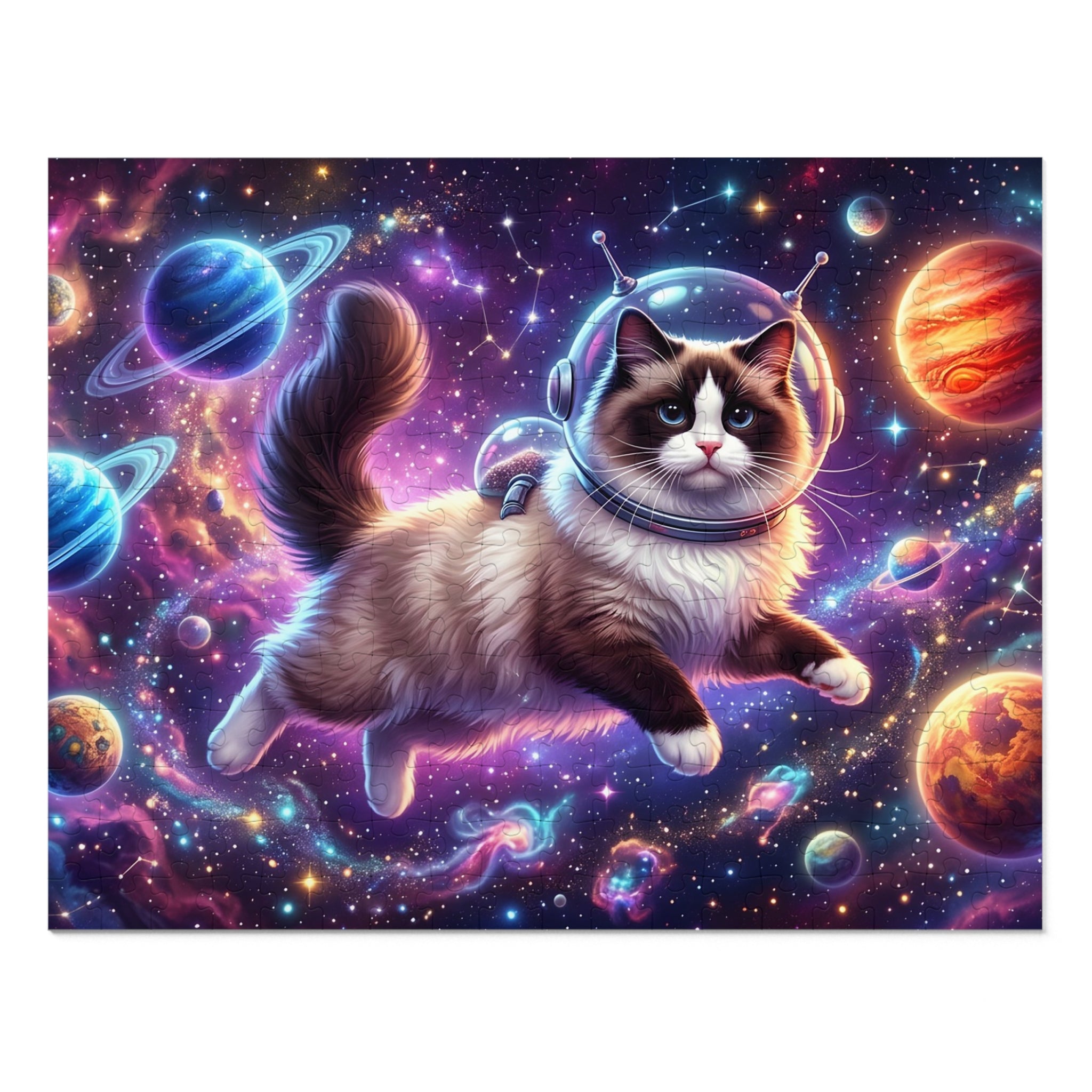 Seal Bicolor Ragdoll Astronaut Outer Space Jigsaw Puzzle