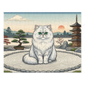 White Persian Japanese Zen Garden Jigsaw Puzzle