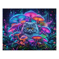 Blue Persian Glowing Mushrooms Jigsaw Puzzle
