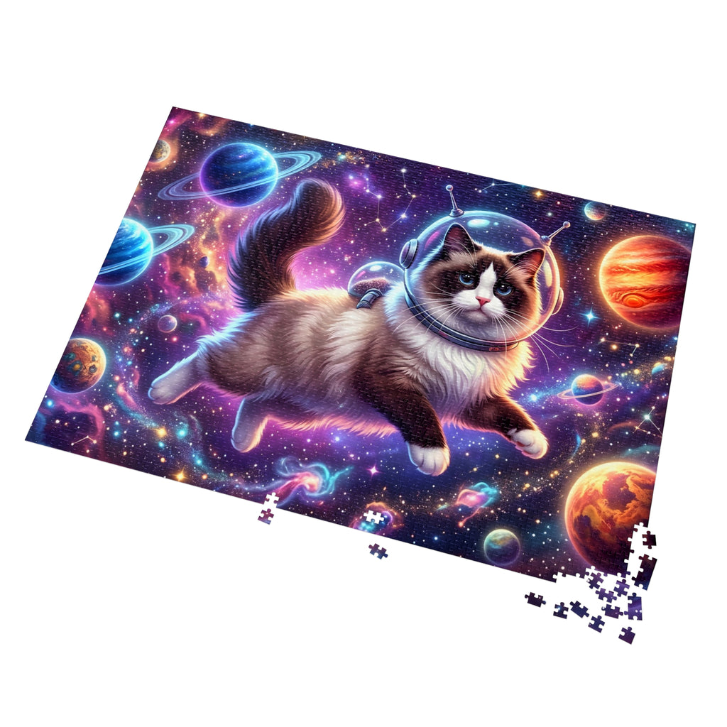 Seal Bicolor Ragdoll Astronaut Outer Space Jigsaw Puzzle