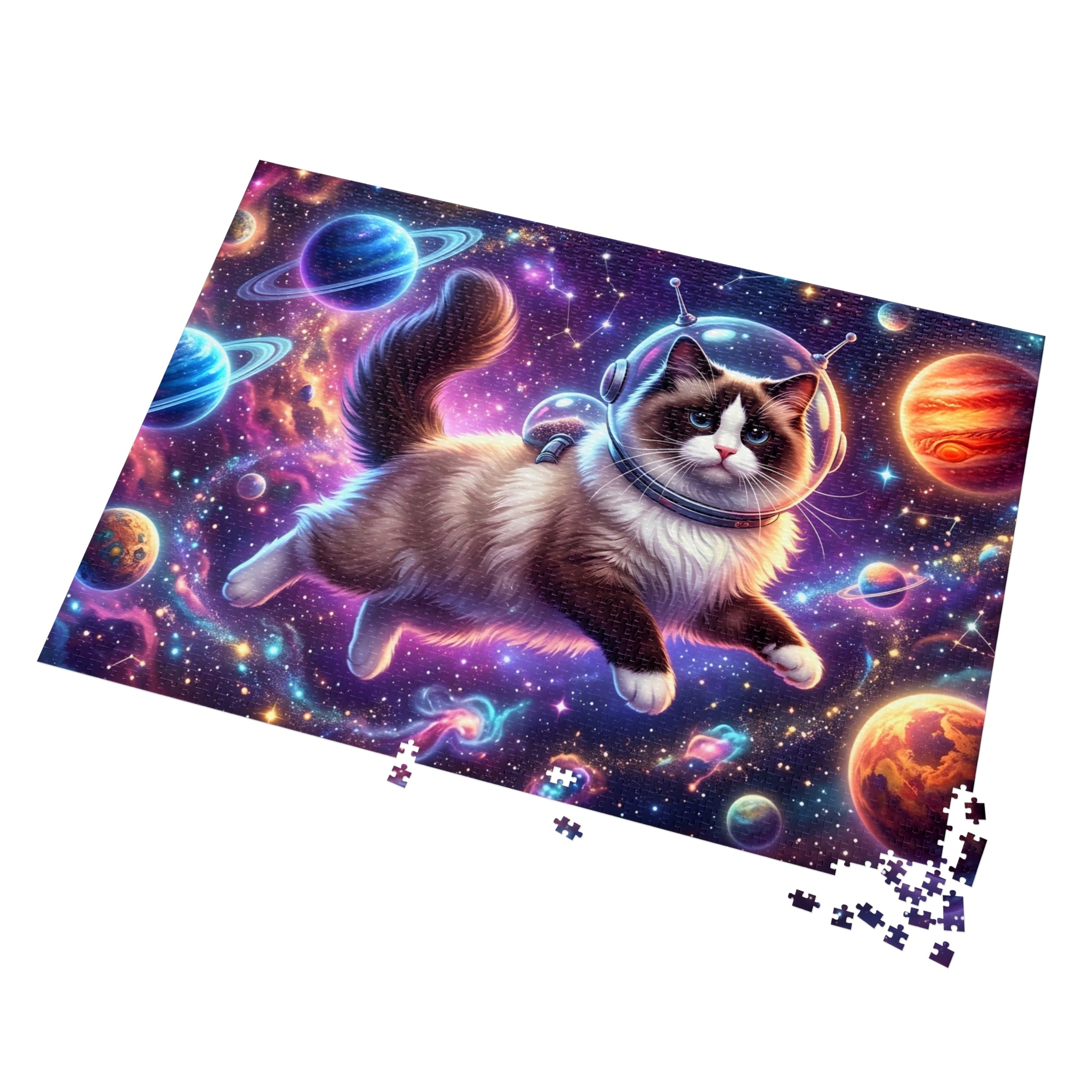 Seal Bicolor Ragdoll Astronaut Outer Space Jigsaw Puzzle