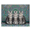 Silver Tabby Maine Coon Moroccan Mosaic Tile Jigsaw Puzzle