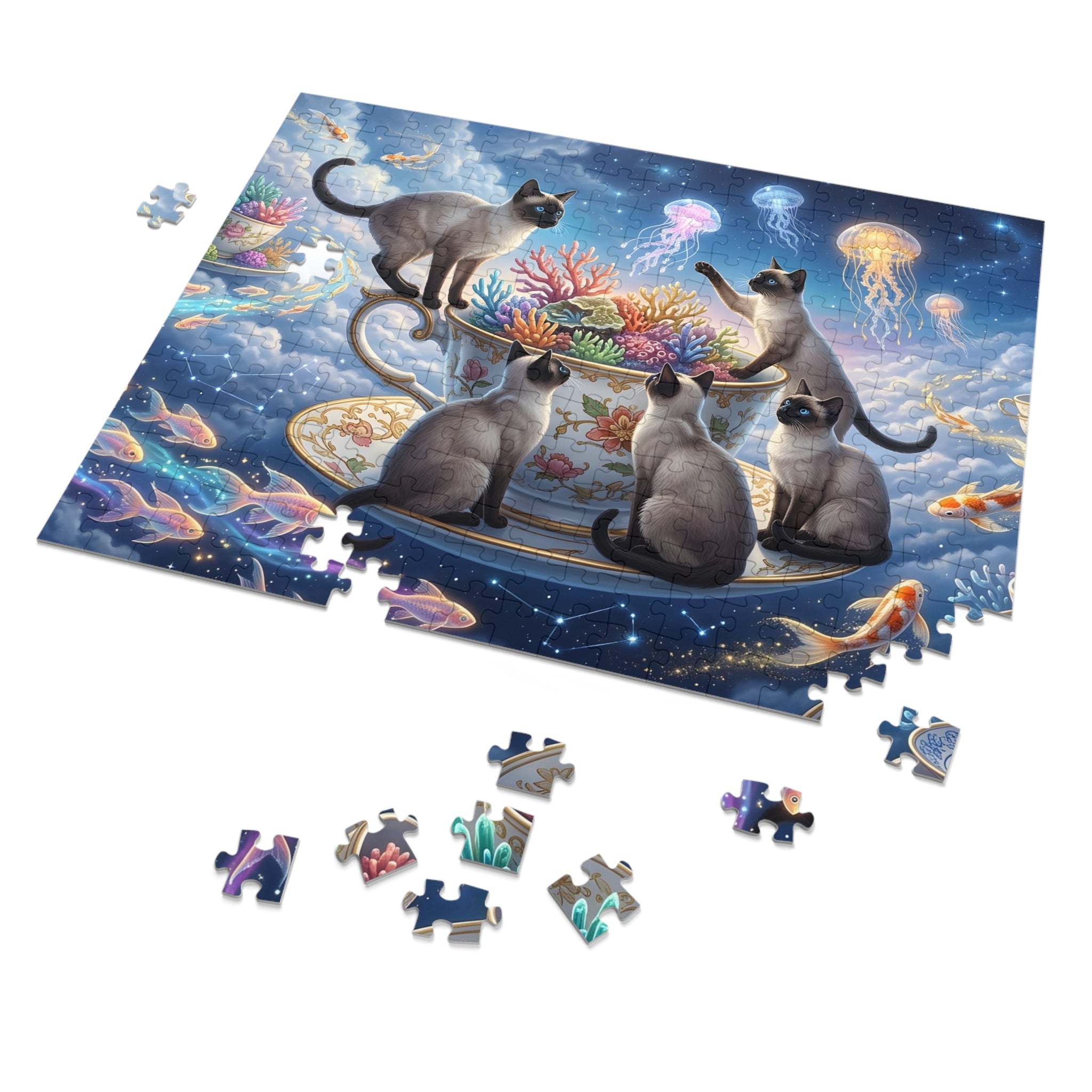 Seal Point Siamese Celestial Teacup Jigsaw Puzzle