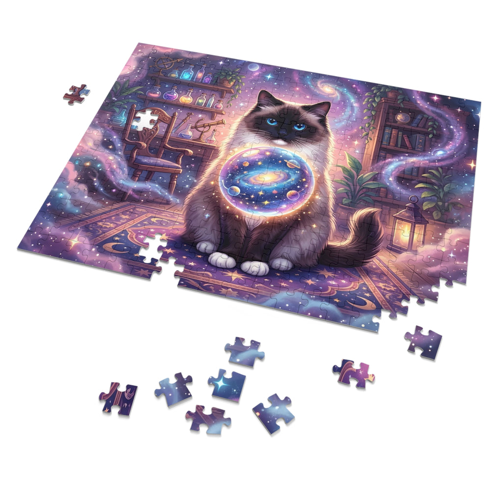 Seal Mitted Ragdoll Crystal Ball Galaxy Wizard Room Jigsaw Puzzle