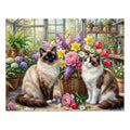Ragdoll Cats Greenhouse Spring Flowers Jigsaw Puzzle