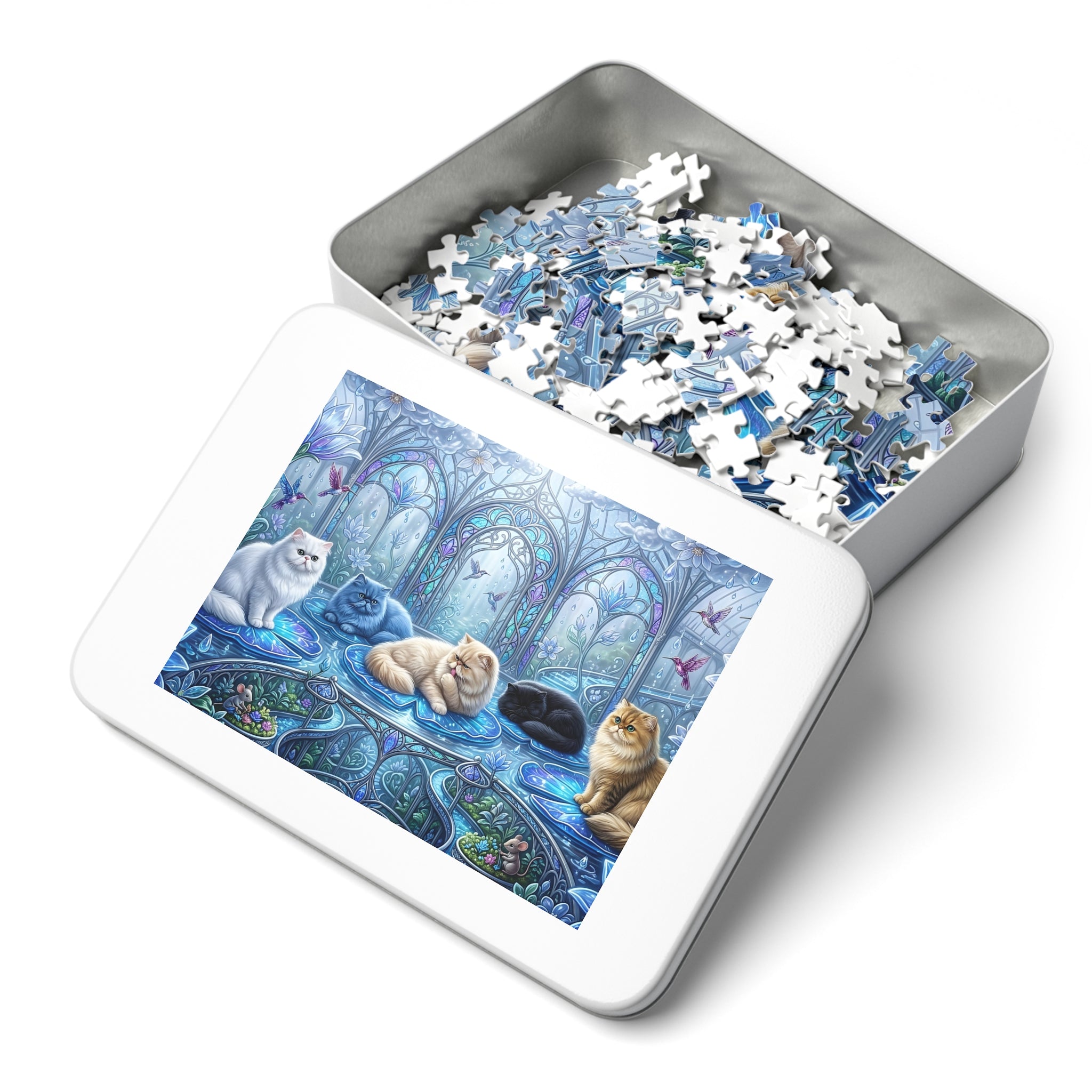 Persian Cat Stained Glass Sanctuary Jigsaw Puzzle
