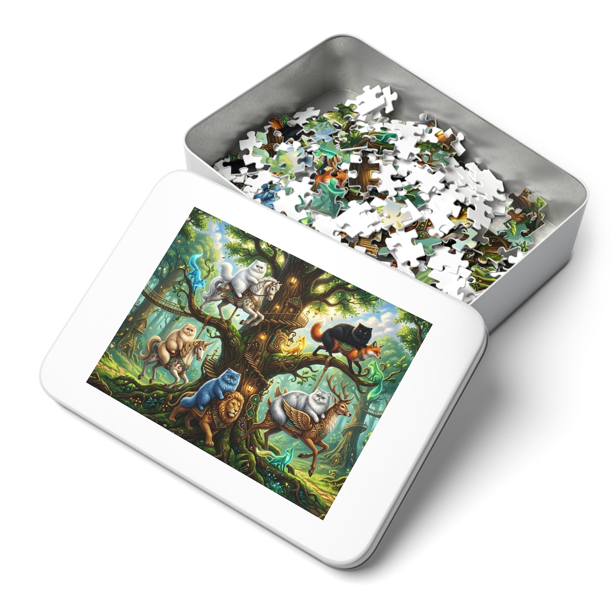 Persian Cat Enchanted Carousel Treehouse Jigsaw Puzzle