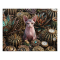 Pink and Grey Sphynx Steampunk Steampow Succulents Jigsaw Puzzle