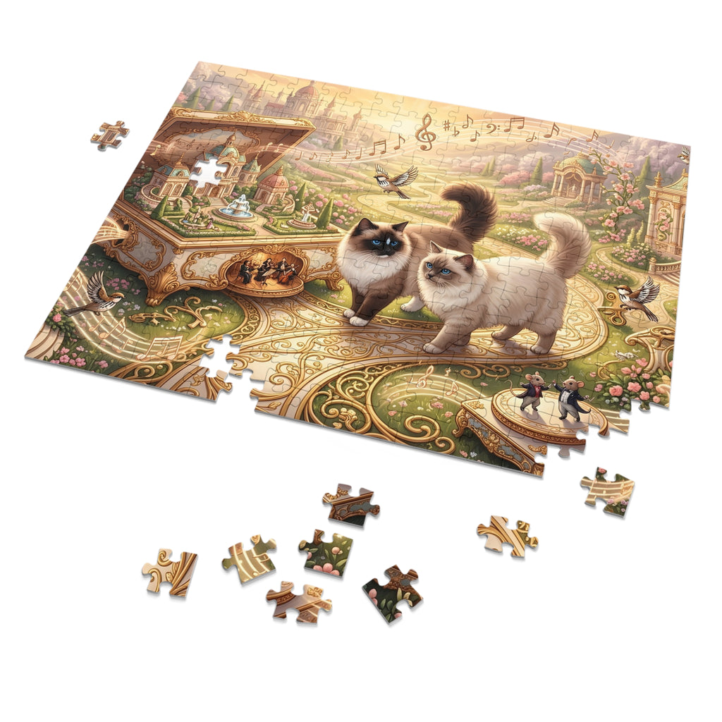 Ragdoll Cat Enchanted Music Box Garden Jigsaw Puzzle