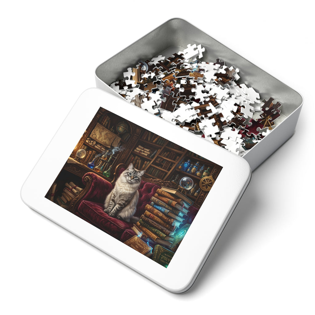 Seal Lynx Point Ragdoll Vintage Library Spellbooks Jigsaw Puzzle