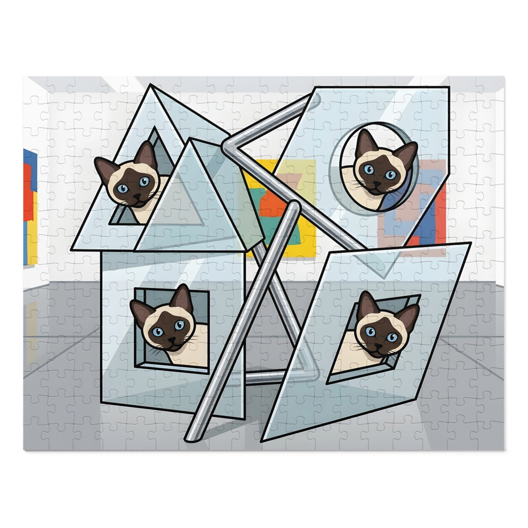 Seal Point Siamese Modern Art Gallery Jigsaw Puzzle