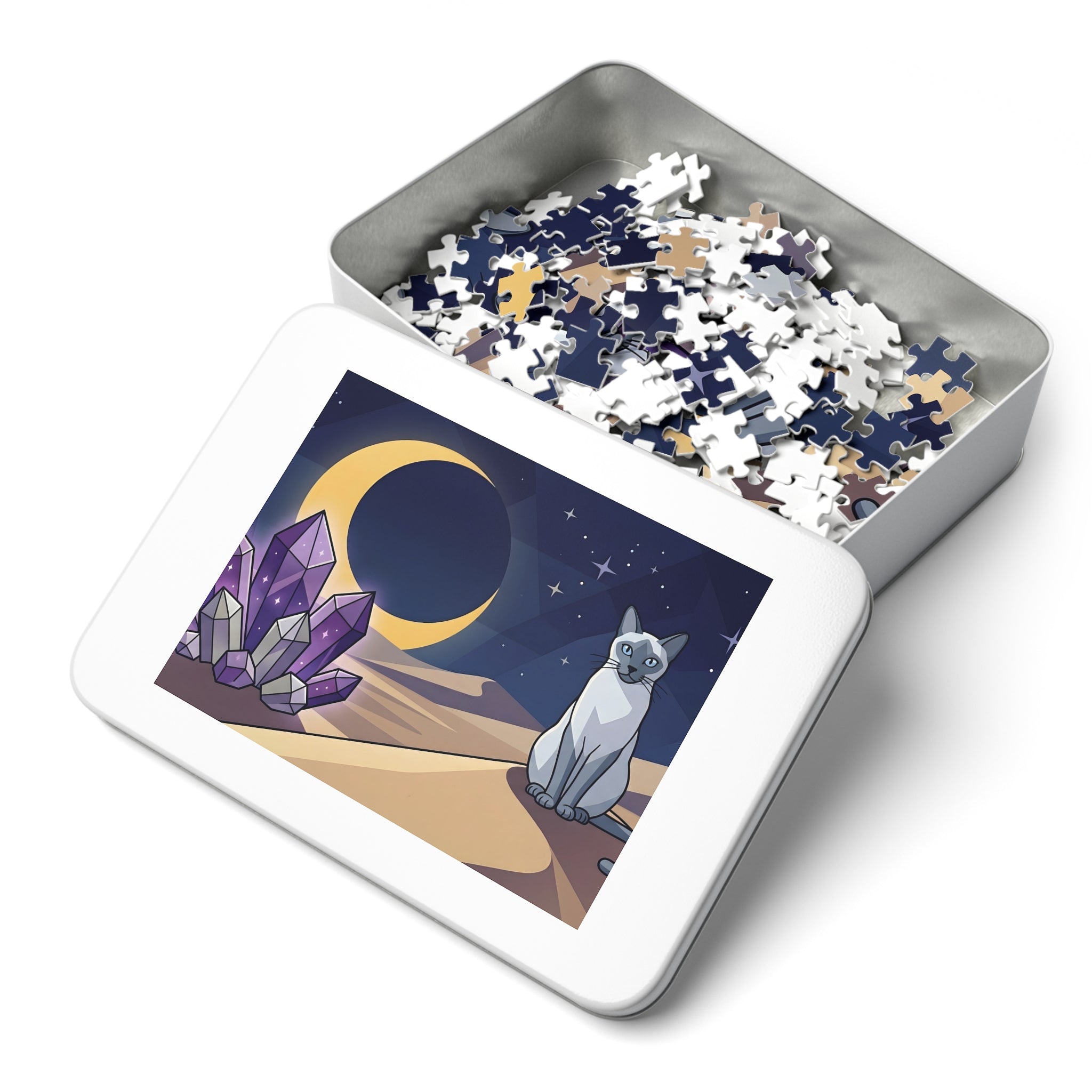 Seal Point Siamese Cyberpunk City Jigsaw Puzzle