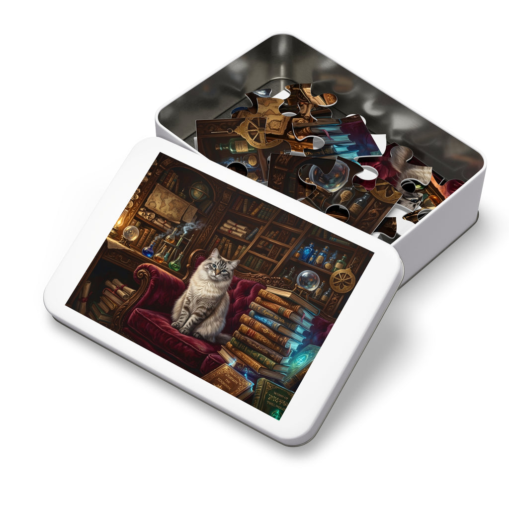 Seal Lynx Point Ragdoll Vintage Library Spellbooks Jigsaw Puzzle