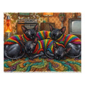 Black Sphynx Rainbow Knit Sweaters Retro Living Room Jigsaw Puzzle