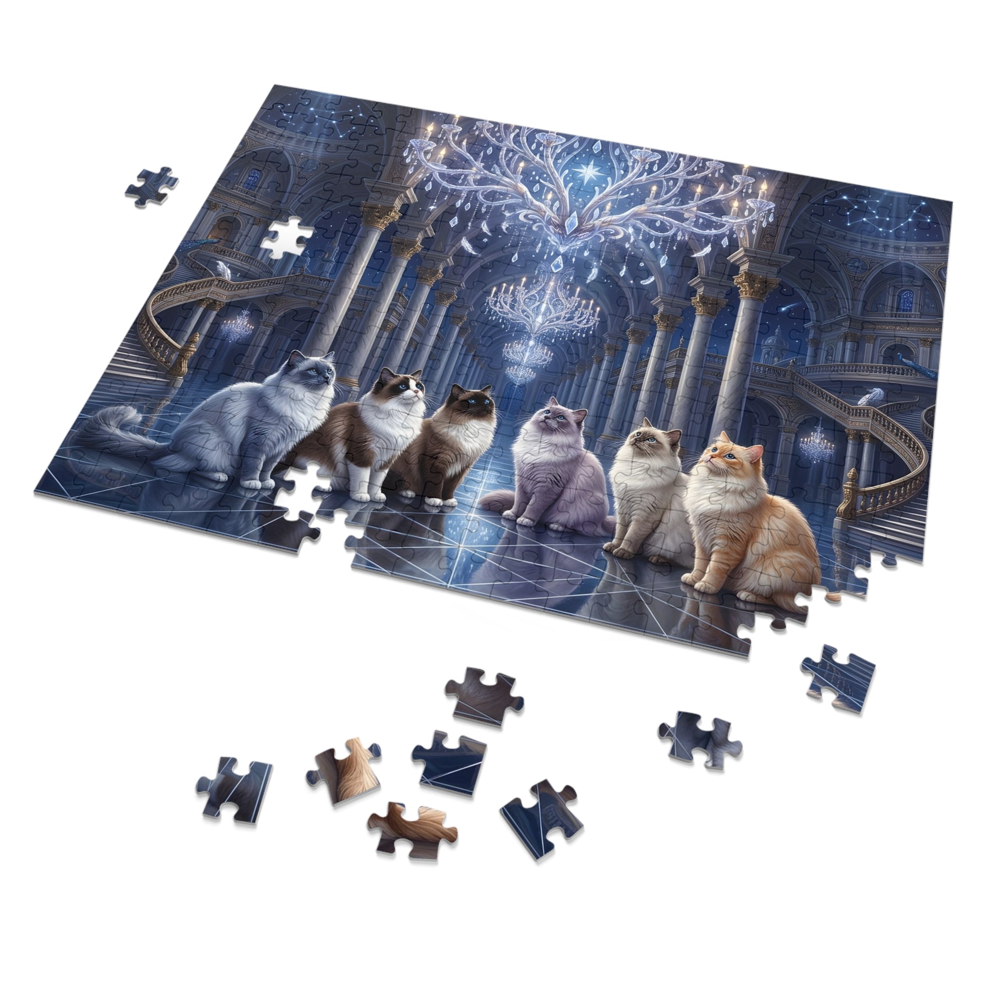 Ragdoll Cat Grand Crystal Chandelier Ballroom Jigsaw Puzzle