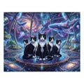 Black White Tuxedo American Shorthair Observatory Cosmic Whales Jigsaw Puzzle
