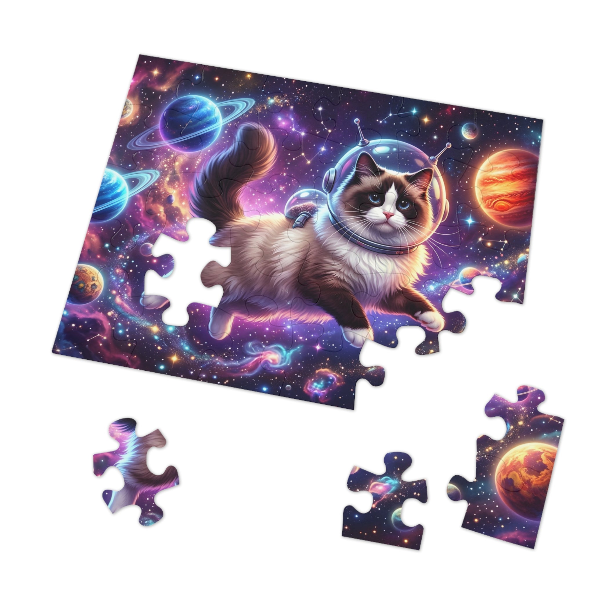 Seal Bicolor Ragdoll Astronaut Outer Space Jigsaw Puzzle