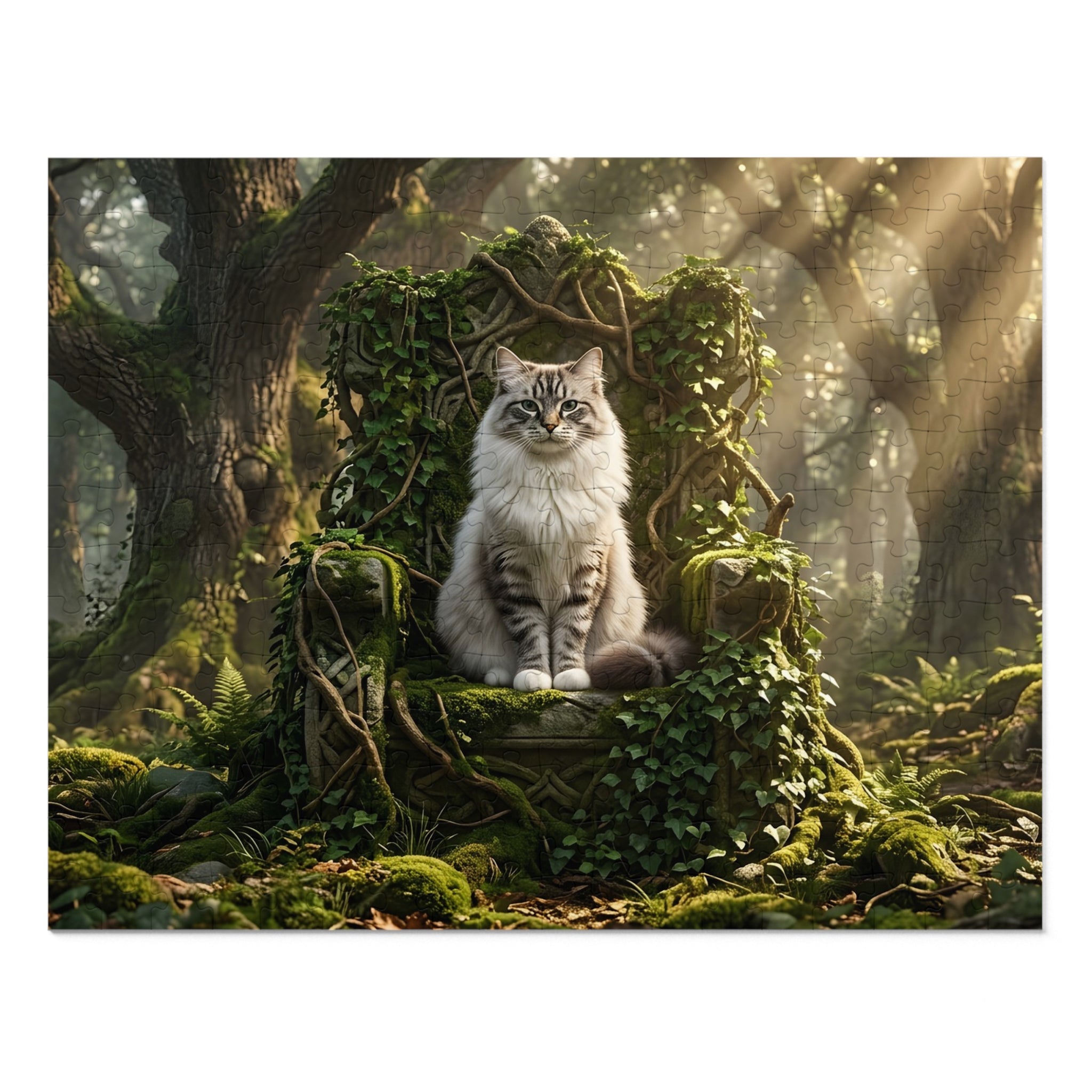 Seal Lynx Point Ragdoll Mossy Forest Throne Jigsaw Puzzle