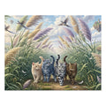 American Shorthair Cat Pampas Grass Pathway Floating Islands Jigsaw Puzzle
