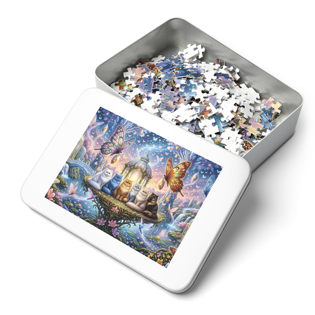 Persian Cat Giant Butterfly Glass Gazebo Fantasy Garden Jigsaw Puzzle