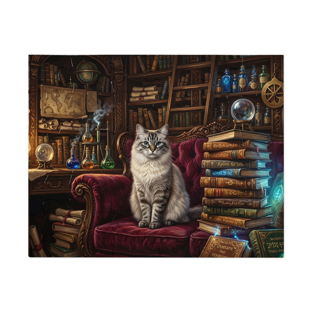 Seal Lynx Point Ragdoll Vintage Library Spellbooks Jigsaw Puzzle