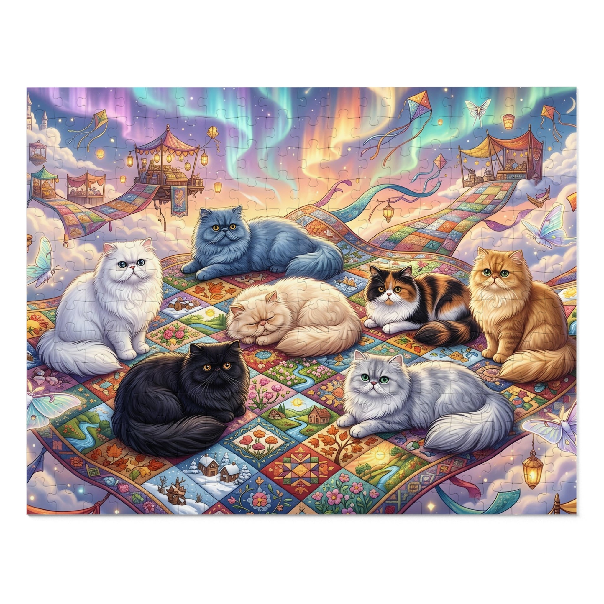 Persian Patchwork Quilt Sky Aurora Jigsaw Puzzle