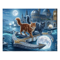 Maine Coon Cat Celestial Anchor Floating Moon Harbor Jigsaw Puzzle
