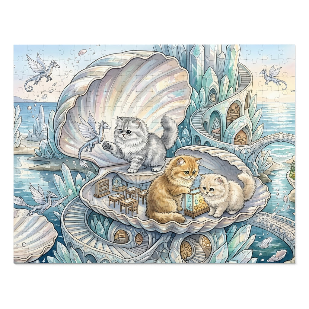 Persian Kitten Crystal Seashell Haven Jigsaw Puzzle
