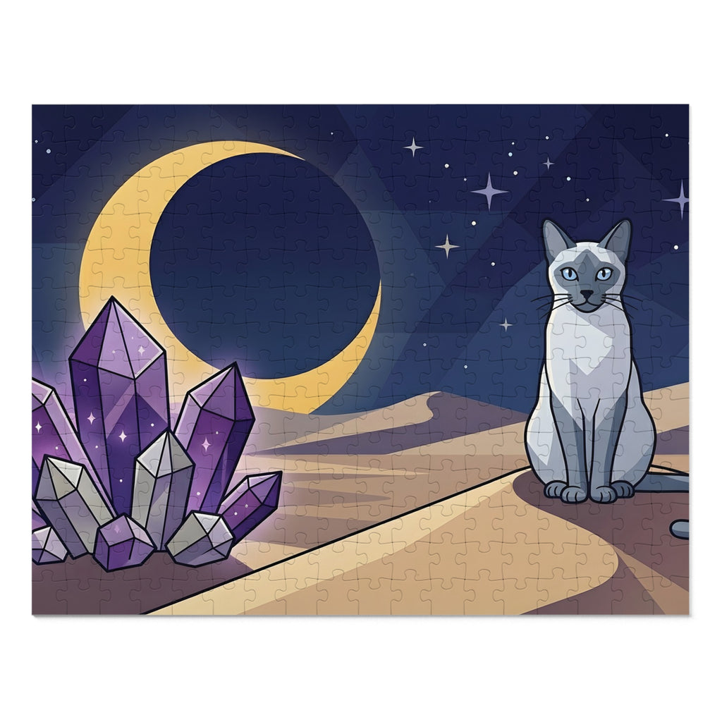 Seal Point Siamese Cyberpunk City Jigsaw Puzzle