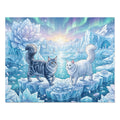 Maine Coon Cat Ice Lotus Aurora Northern Lights Arctic Iceberg Jigsaw Puzzle