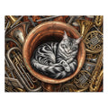 Silver Tabby Maine Coon Brass Tuba Musical Instruments Jigsaw Puzzle