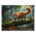 Orange Tabby Maine Coon Kitten Forest Salamanders Jigsaw Puzzle