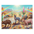 Sphynx Cat Rainbow Crystal Cactus Desert Jigsaw Puzzle