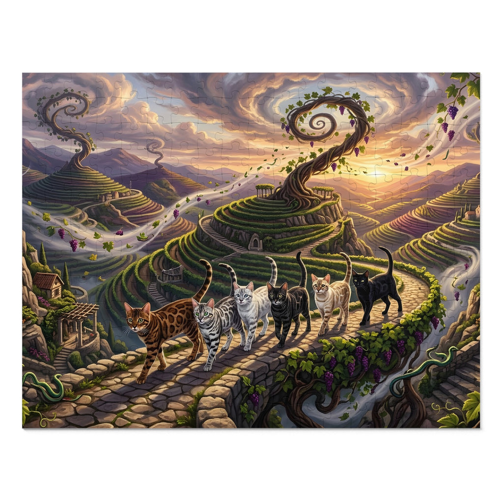 Bengal Cat Enchanted Spiral Vineyard Jigsaw Puzzle