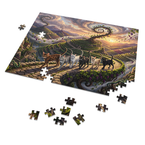 Bengal Cat Enchanted Spiral Vineyard Jigsaw Puzzle