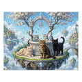 American Shorthair Cat Wishing Well Floating Island Castle Jigsaw Puzzle