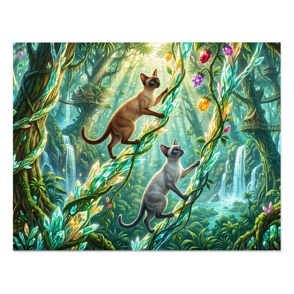 Siamese Cat Crystal Vine Rainforest Jungle Jigsaw Puzzle