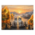 Ragdoll Cat Amber Crystal Harbor Sunset Dock Jigsaw Puzzle
