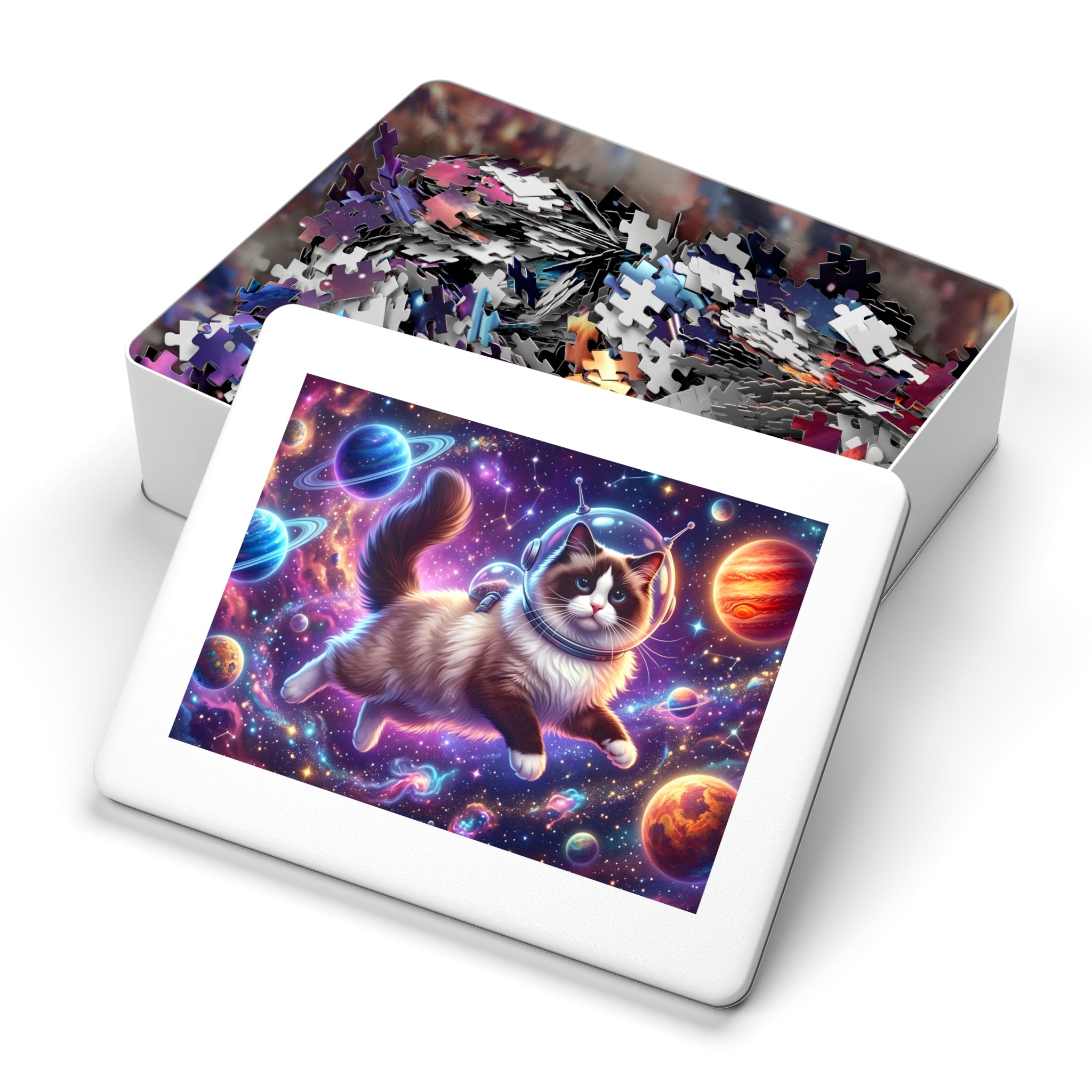 Seal Bicolor Ragdoll Astronaut Outer Space Jigsaw Puzzle