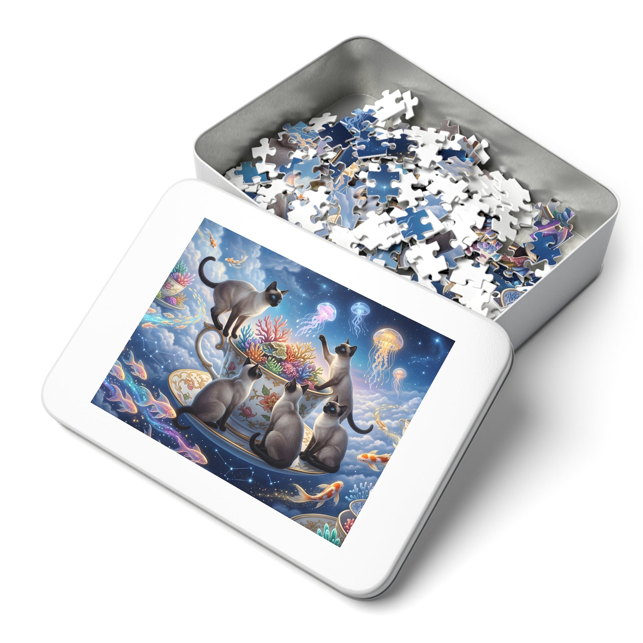 Seal Point Siamese Celestial Teacup Jigsaw Puzzle