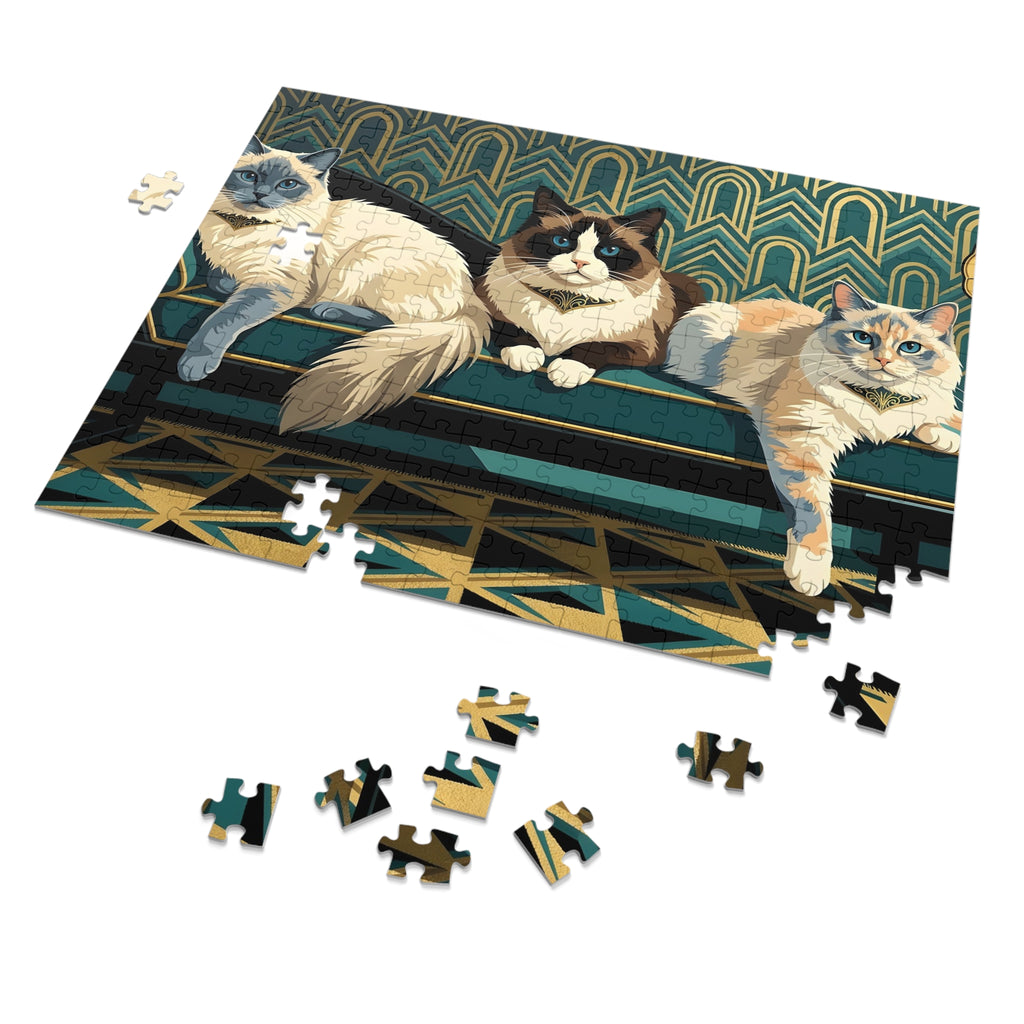 Ragdoll Cats Art Deco Sofa Jigsaw Puzzle