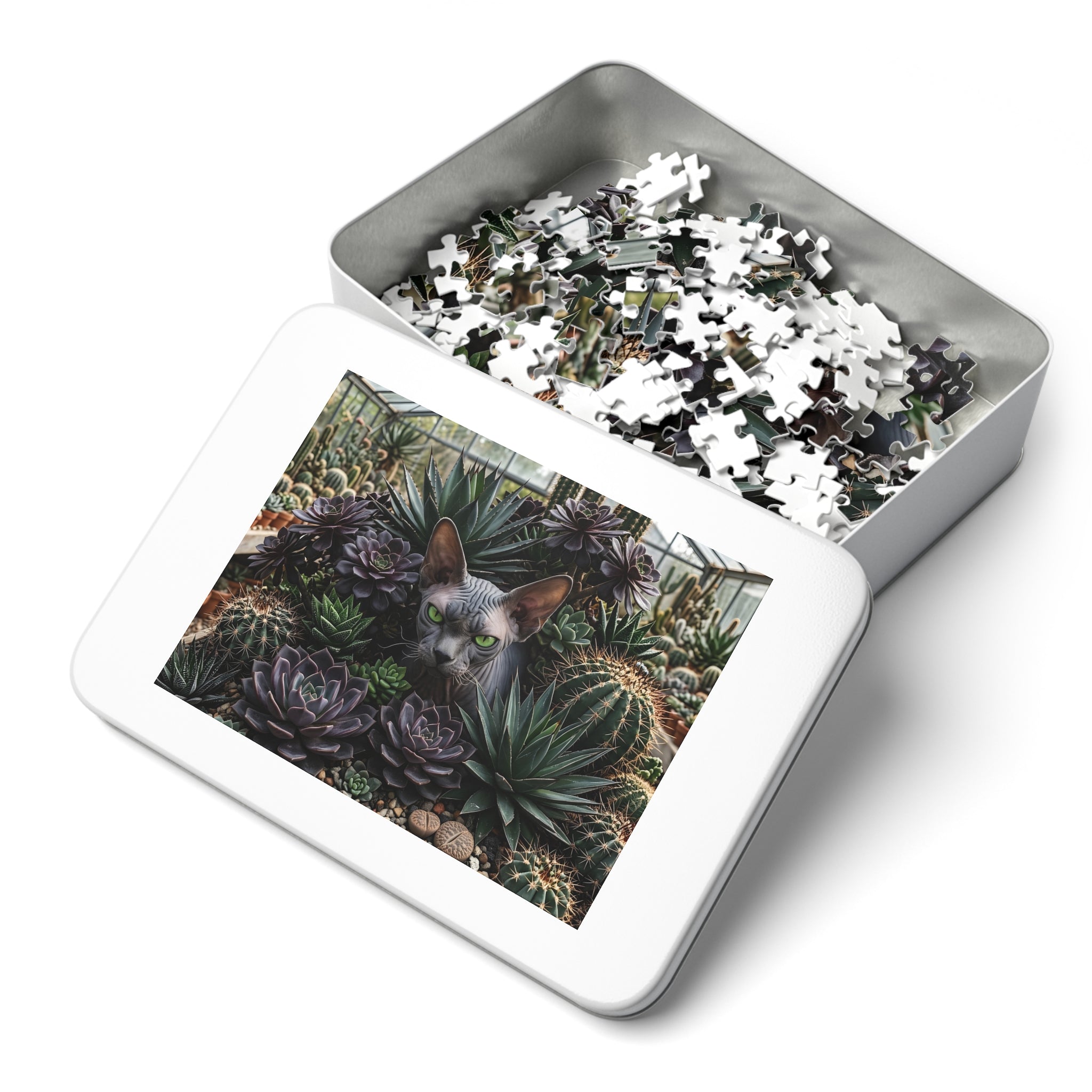 Grey Sphynx Succulents and Cacti Greenhouse Jigsaw Puzzle