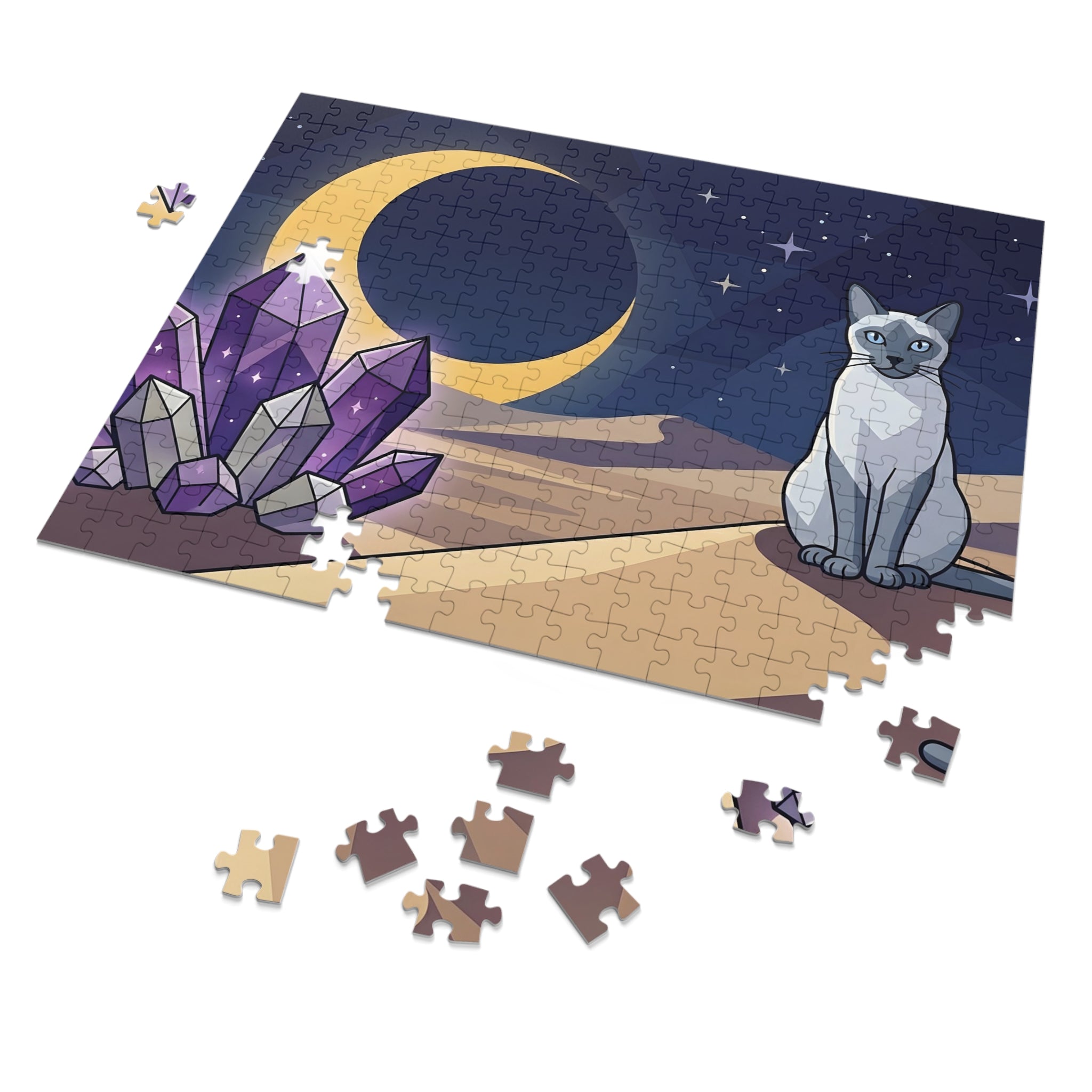 Seal Point Siamese Cyberpunk City Jigsaw Puzzle