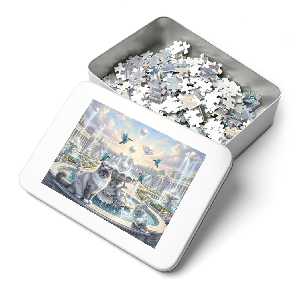 Ragdoll Cat Pearl Fountain Palace Garden Jigsaw Puzzle