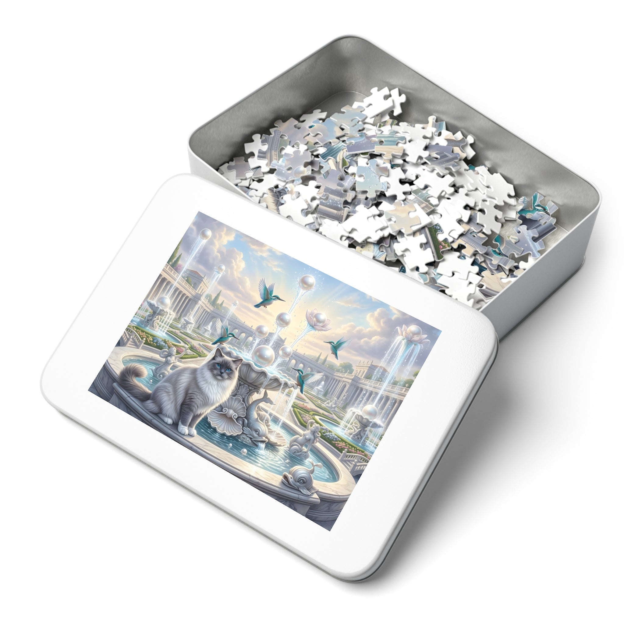 Ragdoll Cat Pearl Fountain Palace Garden Jigsaw Puzzle
